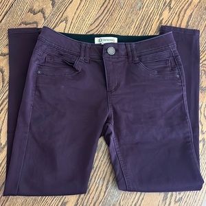 Purple skinny jeans with stretch